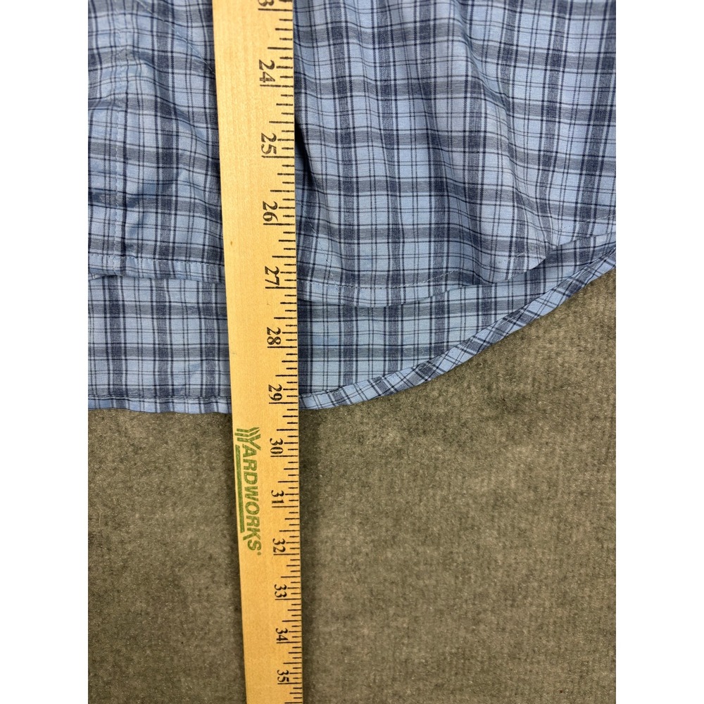 L.L. Bean Rapid River Fishing Shirt Plaid Long Sleeve Size M Blue - Picture 9 of 9